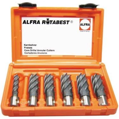 Sada jádrových vrtáků v kufříku HSSCo5, 6 ks, 25 mm, Alfra