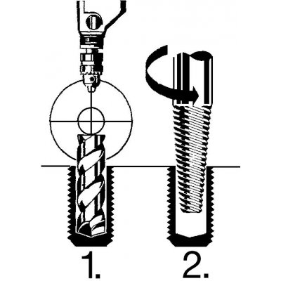 Vrták HSS, kónický, analogový úhel stoupání a samostatně centrovací stopka 6-hran 4x58mm Schröder - obrázek