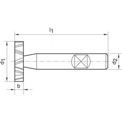 Fréza na úzké drážky krátká DIN850 HSSCo8 TiALN typ N tvar D 13,5x2mm FORMAT - obrázek