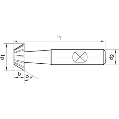 Úhlová fréza DIN1833 HSSCo5 tvar D 45° 32mm FORMAT - obrázek