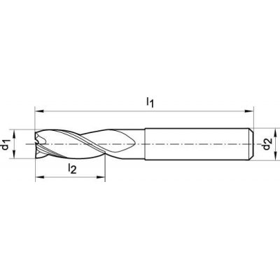 Stopková fréza dlouhá DIN6527 tvrdokov TiALN Z3 stopka HB 2mm FORMAT - obrázek