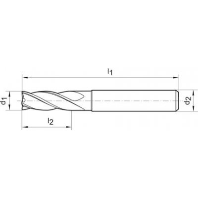 Stopková fréza dlouhá DIN6527 tvrdokov TiALN stopka HB Z4 4,0mm FORMAT - obrázek