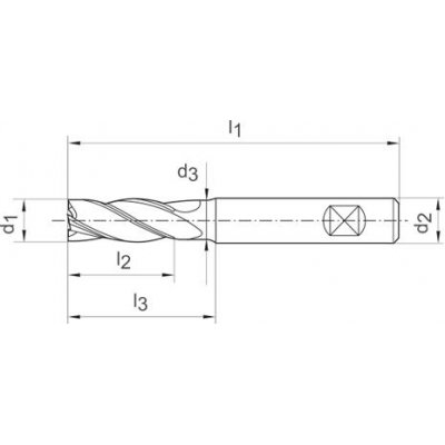Ratio fréza dlouhá  DIN6527 tvrdokov typ ALU stopka HB Z4 10mm GÜHRING - obrázek