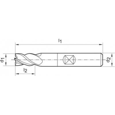 Ratio fréza SL krátká DIN6527 tvrdokov FIRE Z4 6 mm GÜHRING - obrázek