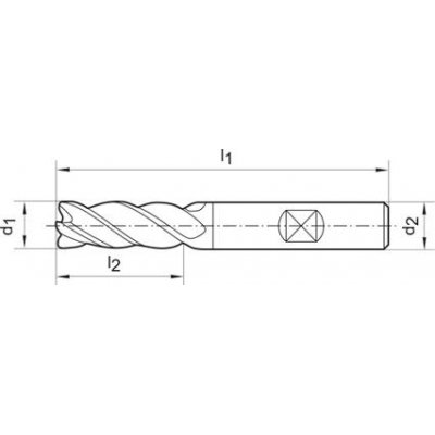 Stopková fréza DIN6527 tvrdokov TiALN Z4 stopka HB 12mm FORMAT - obrázek