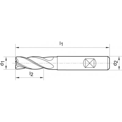 Hrubovací fréza HPC krátká tvrdokov TiLAN 5/38° typ UNI Z4 EF 3mm FORMAT GT - obrázek