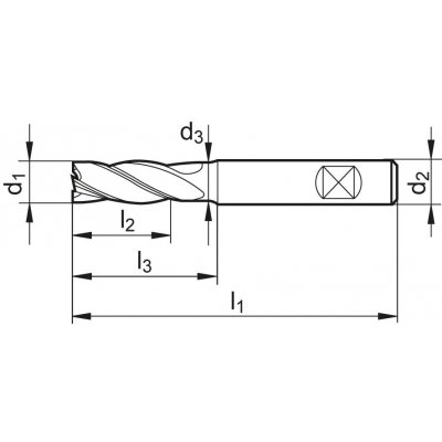 Stopková fréza HPC dlouhá tvrdokov TiLAN 5/38° typ UNI Z4 EF 3mm FORMAT GT - obrázek