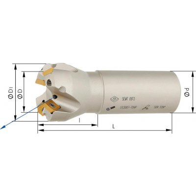 Stopková fréza 45° Z2 Innenkühlung D20,0mm