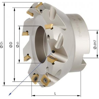 Rovinná fréza 45° Z5 Innenkühlung D50,0mm