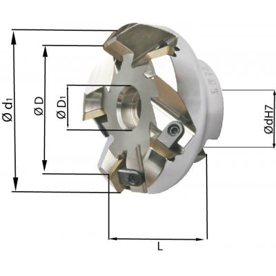 Rovinná fréza 45° Z5 vnitřní chlazení upnutí D63mm