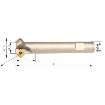 Fazetovací fréza 45° Z2 vnitřní chlazení D16mm pro SOMT09