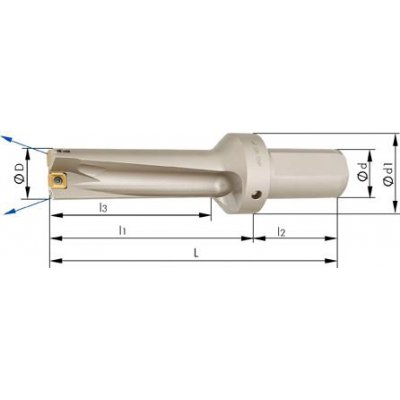 Plný vrták na VBD vnitřní chlazení Dx3 17mm - obrázek