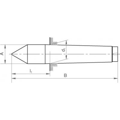 Centrovací hrot pevný DIN806 MK 2 WS FORMAT - obrázek