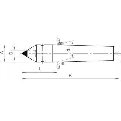 Centrovací hrot pevný DIN806 MK 2 vložka tvrdokov FORMAT - obrázek