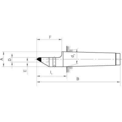 Centrovací hrot pevný DIN806 MK 4 1/2 vložka tvrdokov FORMAT - obrázek