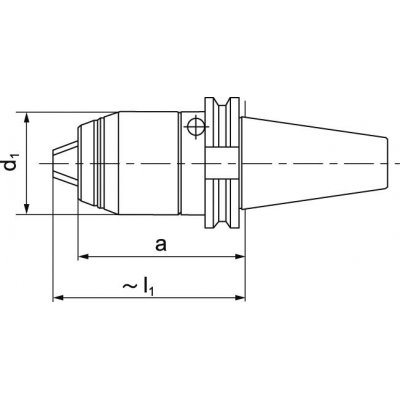 Krátké sklíčidlo na vrtáky CNC DIN69871 vnitřní chlazení 1-16mm SK40 FORMAT - obrázek