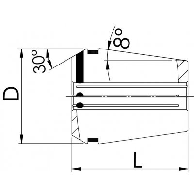 Kleština 429E vnitřní chlazení GERC25 8mm FAHRION - obrázek