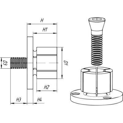 Upínací trn PA M2x7,40mm MITEE-BITE - obrázek