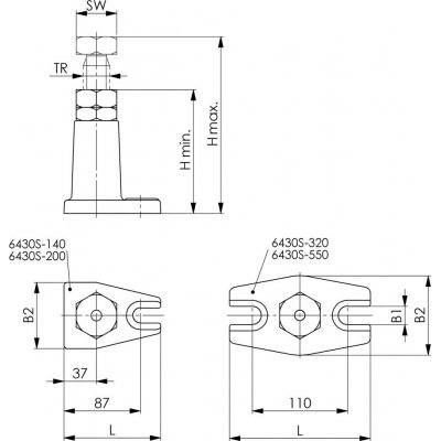 Šroubovací podpěrka rozměr 320 200-320mm FORMAT - obrázek