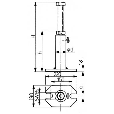 Šroubovací podpěrka rozměr 460 těžká 280-460mm FORMAT - obrázek