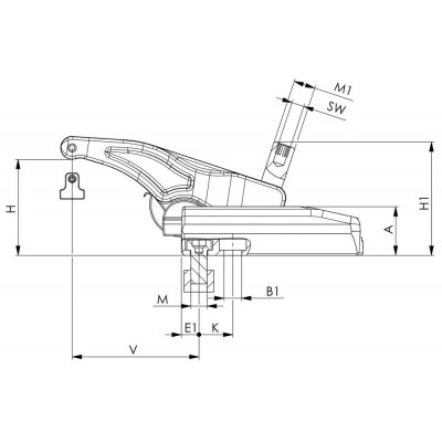 Páková upínka posuvná 7600-30 M12x14 AMF - obrázek