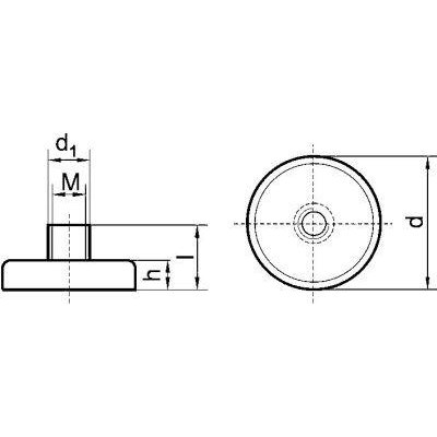Magnetický plochý chapač NdFeB závit 6x4,5/ 11,5mm FORMAT - obrázek