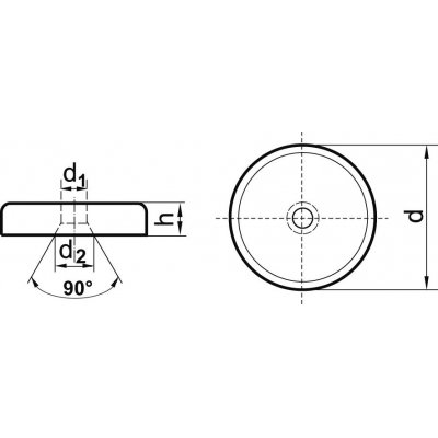 Magnetický plochý chapač NdFeB s otvorem 16x4,5mm FORMAT - obrázek