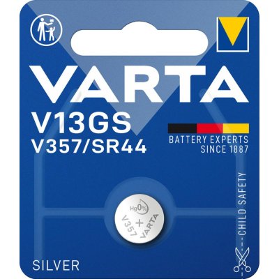 Knoflíkový článek Electronics stříbrný V13GS/V357 1,55Volt Blister na 1 ks. VARTA - obrázek