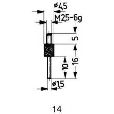 Měřicí snímač tvrdokov typ 14/ 1,5mm KÄFER