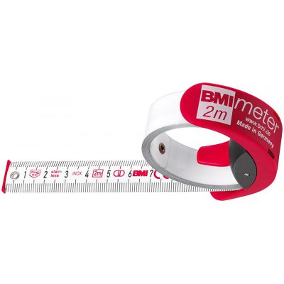 Kapesní svinovací metr BMImeter 2mx16mm bílý BMI