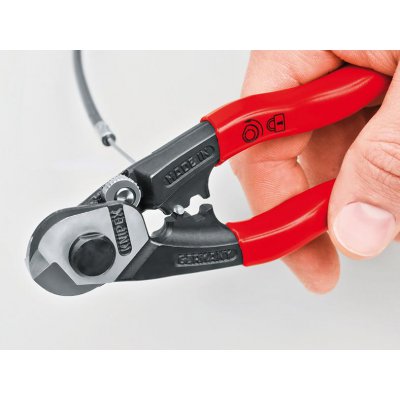 Nůžky na drátěná lana plastové návleky 190mm KNIPEX - obrázek