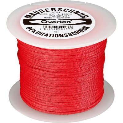 Zednická šňůra polyethylen 2mmx100m červená OVERMANN