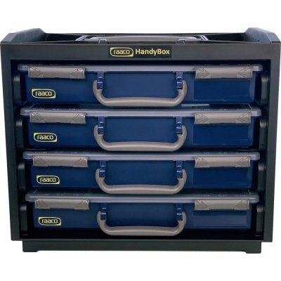 Ruční box HandyBox plast, 4 sortimentové kufříky, modré raaco