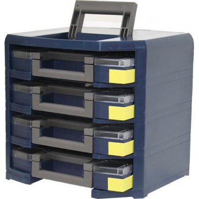 Ruční box HandyBoxxser polypropylen, 4 sortimentové kufříky, modré raaco