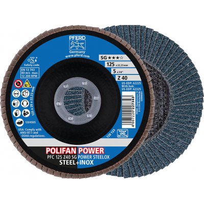 Lamelový brusný kotouč Z 40SGP POWER 125 mm K40 Pferd
