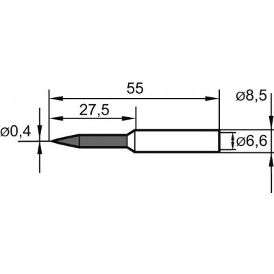 Letovací hrot, špička tužky prodloužený 0832SDLF 0,8mm Ersa