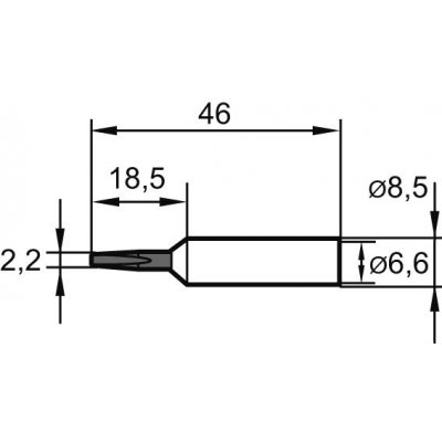 Letovací hrot, dlátový prodloužený 0832KDLF 2,2mm Ersa