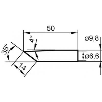 Letovací hrot, zkosený 35° 0832LDLF 17mm Ersa