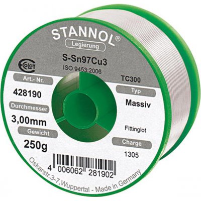 Pájka na tvarovky 428190 250g O3mm Stannol