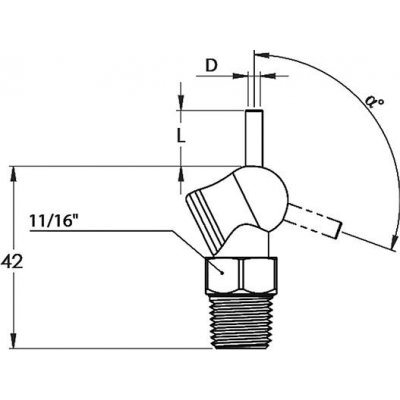 Vysokotlaká tryska XW pro hadici na chladivo 1/8" 70 bar průměr 4,1 x 6,4 mm černá LOC-LINE - obrázek