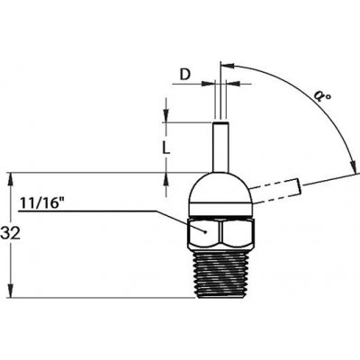 Vysokotlaká tryska CD pro hadici na chladivo 1/4" 70 bar průměr 3 x 0 mm šedá LOC-LINE - obrázek