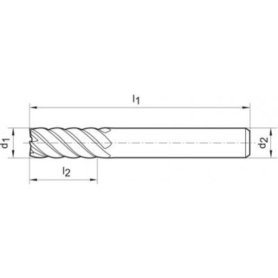 Stopková fréza dlouhá 135 tvrdokov AlTiN+ Z6 45° stopka HB 20,0 mm FORTIS - obrázek