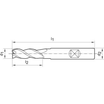 Stopková fréza dlouhá tvrdokov AlTiN+ Z3 45° stopka HB 3,0mm FORTIS - obrázek