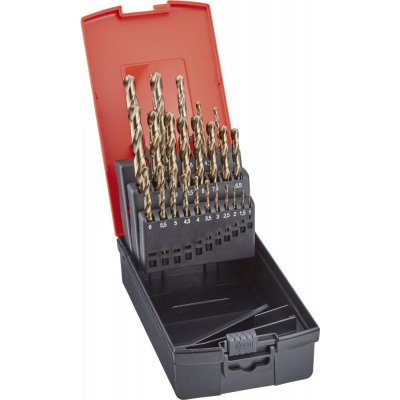 Sada spirálových vrtáků do obráběcího centra se stopkou DIN388 HSS-Co5 Gold 0,5mm stoup1-10,5mm 24ks