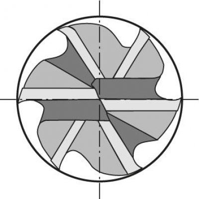 Stopková fréza dlouhá  63 tvrdokov AlTiN+ Z6 45° stopka HB 8,0 mm FORTIS - obrázek