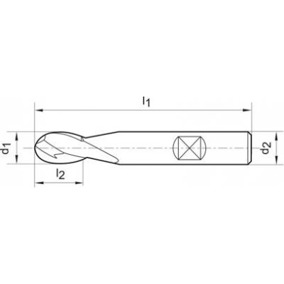 Rádiusová fréza krátká tvrdokov AlTiN+ stopka HB 30° 3mm FORTIS - obrázek