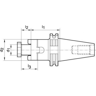 Kombinovaný unášeč pro nástrčné frézy krátký SK40 16mm FORTIS - obrázek