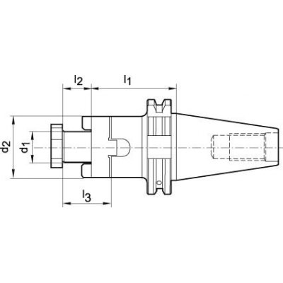 Kombinovaný unášeč pro nástrčné frézy krátký SK40 22mm FORTIS - obrázek
