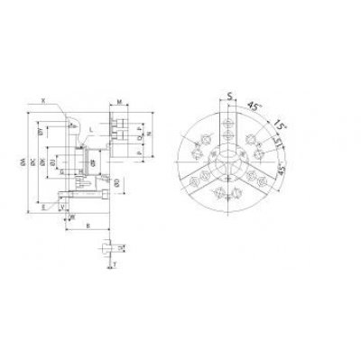 Silové sklíčidlo B204 3B 110 mm Kitagawa - obrázek