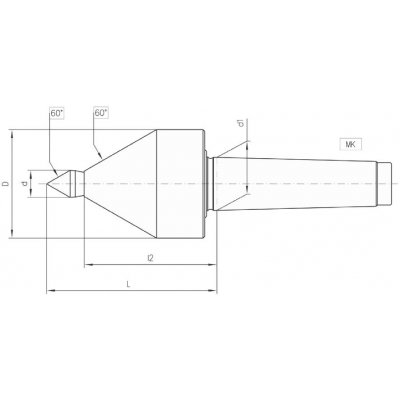 Centrovací kužel 241 unášený MK4 prodloužený hrot CONZELLA - obrázek